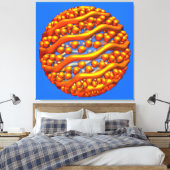 Golden Waves Stretched Canvas Print Leinwanddruck (Insitu (Schlafzimmer))