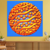 Golden Waves Stretched Canvas Print Leinwanddruck (Insitu (Wohnzimmer))