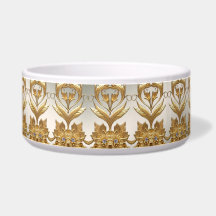 Golden Wavy Blätter Blumenkäse Keramik Pet Bowl