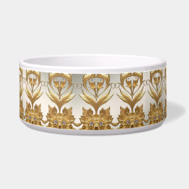 Golden Wavy Blätter Blumenkäse Keramik Pet Bowl Napf