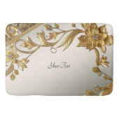 Golden Wavy Blätter Blumenmatte Badematte (Vorderseite)