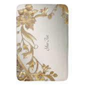 Golden Wavy Blätter Blumenmatte Badematte (Vorderseite Vertikal)