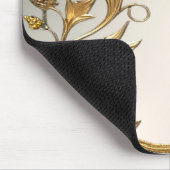 Golden Wavy Blätter Blumenmousepad Mousepad (Ecke)