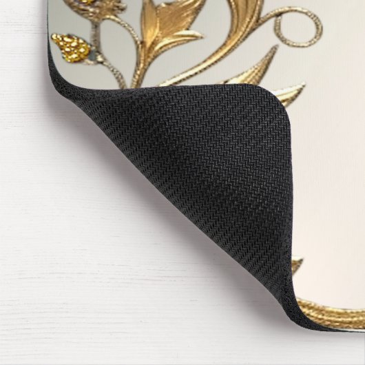 Golden Wavy Blätter Blumenmousepad Mousepad (Ecke)