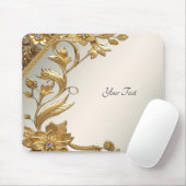 Golden Wavy Blätter Blumenmousepad Mousepad (Mit Mouse)