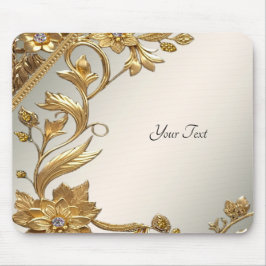 Golden Wavy Blätter Blumenmousepad Mousepad