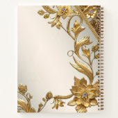 Golden Wavy Blätter BlumenNotebook Notizblock (Rückseite)