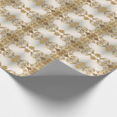 Golden Wavy Blätter Blumenpapier Geschenkpapier (Ecke)