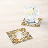 Golden Wavy Blätter Blumenpapier Untersetzer (Vor Ort)