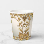 Golden Wavy Blätter Blumenpapierkästen Pappbecher (Vorderseite)