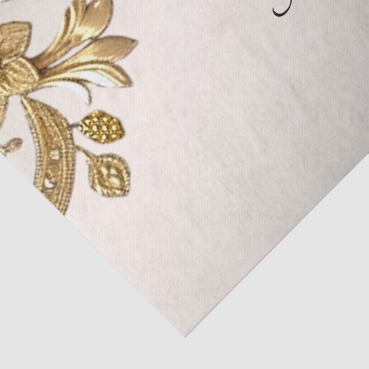 Golden Wavy Blätter Blumenzwirn Seidenpapier (Detail)