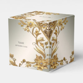 Golden Wavy Blätter Floral Gevor Box Geschenkschachtel