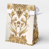 Golden Wavy Blätter Floral Gevor Box Geschenkschachtel (Rückseite)