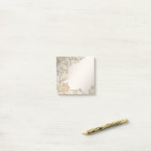 Golden Wavy Blätter Floral Post it Notes Post-it Klebezettel (Auf Schreibtisch)