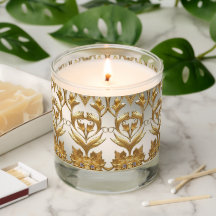 Golden Wavy Blätter floral Scented Jar Candle