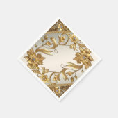Golden Wavy Blätter floral Serviette (Ecke)