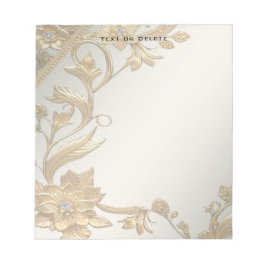 Golden Wavy Blätter floraler Notepad Notizblock