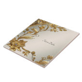 Golden Wavy Blätter Keramik Tile Fliese (Seite)