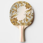Golden Wavy Blätter Ping Pong Paddle Tischtennis Schläger (Rückseite)