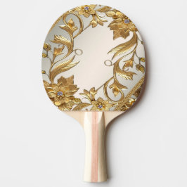 Golden Wavy Blätter Ping Pong Paddle Tischtennis Schläger