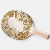 Golden Wavy Blätter Ping Pong Paddle Tischtennis Schläger (Seitenansicht)