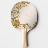Golden Wavy Blätter Ping Pong Paddle Tischtennis Schläger (Rückseite)