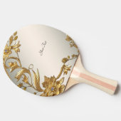 Golden Wavy Blätter Ping Pong Paddle Tischtennis Schläger (Seitenansicht)