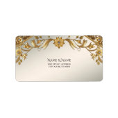 Golden Wavy-Blätter - Rücksendeadresse Adressaufkleber (Vorne)