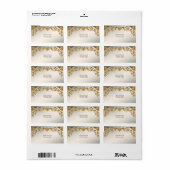 Golden Wavy-Blätter - Rücksendeadresse Adressaufkleber (Vorne)