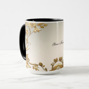 Golden Wavy Blätter Tasse