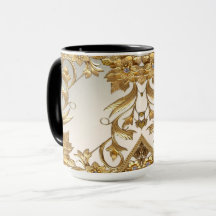 Golden Wavy Blätter Tasse