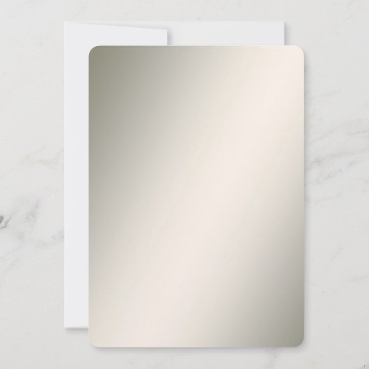 Golden Wavy Blätter Verlobung Einladung (Rückseite)