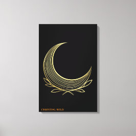 Golden Weave Mond-Gnade Feine Kunst Leinwand