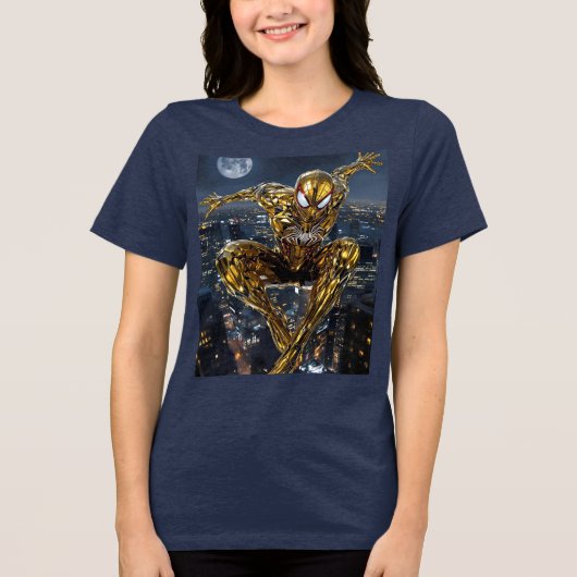 Golden Web: Women's Ultra-Realistic Spider Tee (Vorderseite)