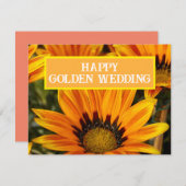 GOLDEN WEDD SUNFLOWER COUPLE BLUME EINLADUNG (Vorne/Hinten)