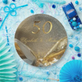Golden Wedding 50 Jahre Imitats Gold Number Pappteller (Party)