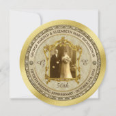 Golden Wedding Anniversary Classic Foto Frame Einladung (Vorderseite)
