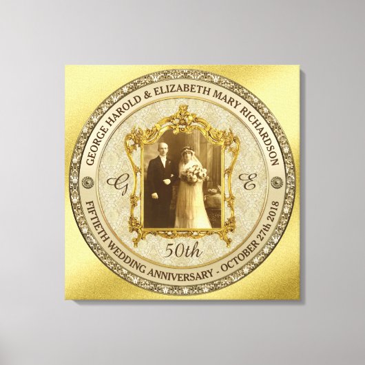 Golden Wedding Anniversary Classic Foto Frame Leinwanddruck (Vorderseite)