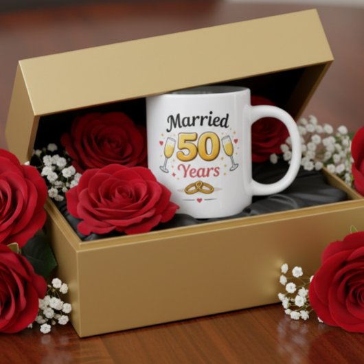 Golden Wedding Anniversary Coffee Mug Gift Jumbo-Tasse