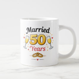 Golden Wedding Anniversary Coffee Mug Gift Jumbo-Tasse