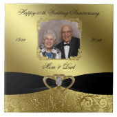 Golden Wedding Anniversary Foto Tile Fliese (Vorderseite)