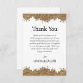 Golden Wedding Anniversary Gold Faux Glitter   Dankeskarte (Vorne/Hinten)