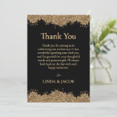 Golden Wedding Anniversary Gold Faux Glitter   Dankeskarte (Stehend Vorderseite)