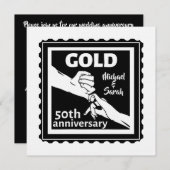 Golden Wedding Anniversary Holding Hands 50th Einladung (Vorne/Hinten)