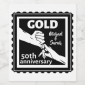 Golden Wedding Anniversary Holding Hands 50th Weinetikett (Einzelnes Label)
