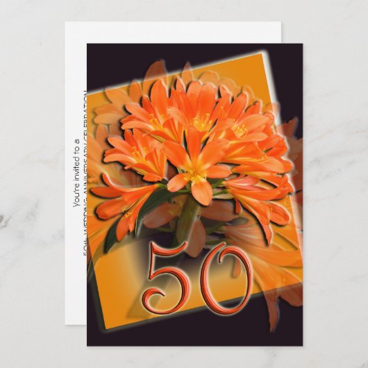 Golden Wedding Anniversary Invitation Einladung (Vorne/Hinten)