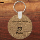 Golden Wedding Anniversary Key Chain Liquid Gold Schlüsselanhänger (Vorderseite)