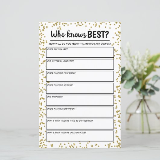 Golden Wedding Anniversary Party Game (Stehend Vorderseite)