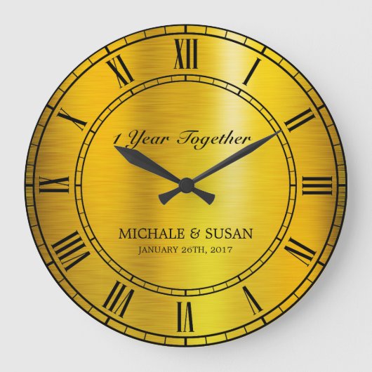 Golden Wedding Anniversary (Personalize) Große Wanduhr (Vorderseite)