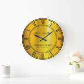 Golden Wedding Anniversary (Personalize) Große Wanduhr (Zuhause)